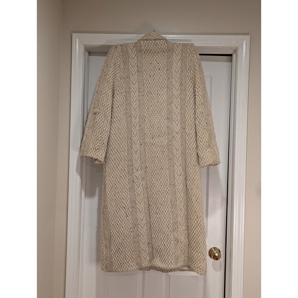 Vintage Branigan Weavers Size Medium Wool Crochet Long Sweater Jacket Ireland - Picture 7 of 11